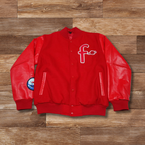 "Roses Are Red" Varsity Leather
